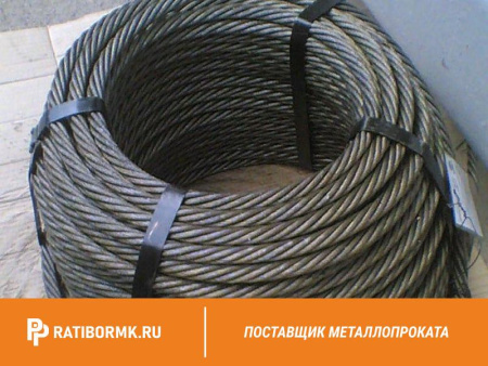 Канат стальной 39 мм ГОСТ 3077-80 ЛК-О 6х19(1+9+9)+1