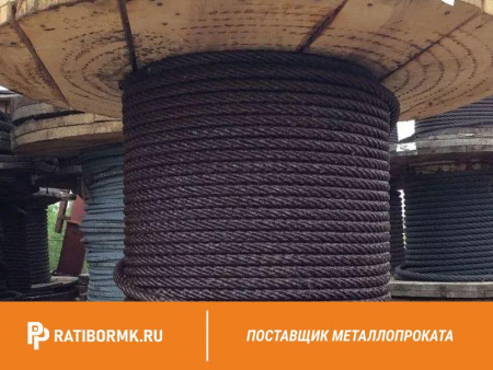 Канат стальной 28 мм ГОСТ 3077-80 ЛК-О 6х19(1+9+9)+1